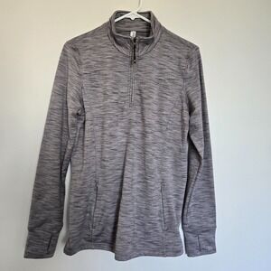 Kyodan Women's Outdoor Athletic Gray Heathered Pullover Jacket 1/4 Zip L‎ Large